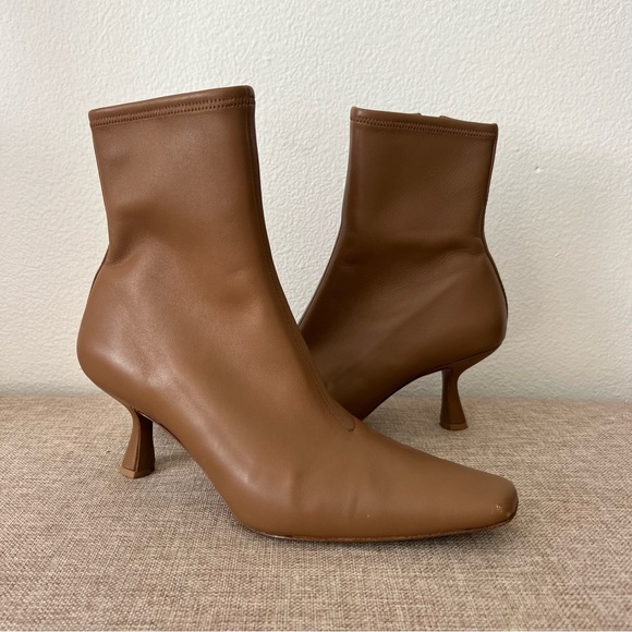 Loeffler Randall Thandy Bootie Safari Brown Kitten Heel Lamb Leather 9.5 - Picture 2 of 13